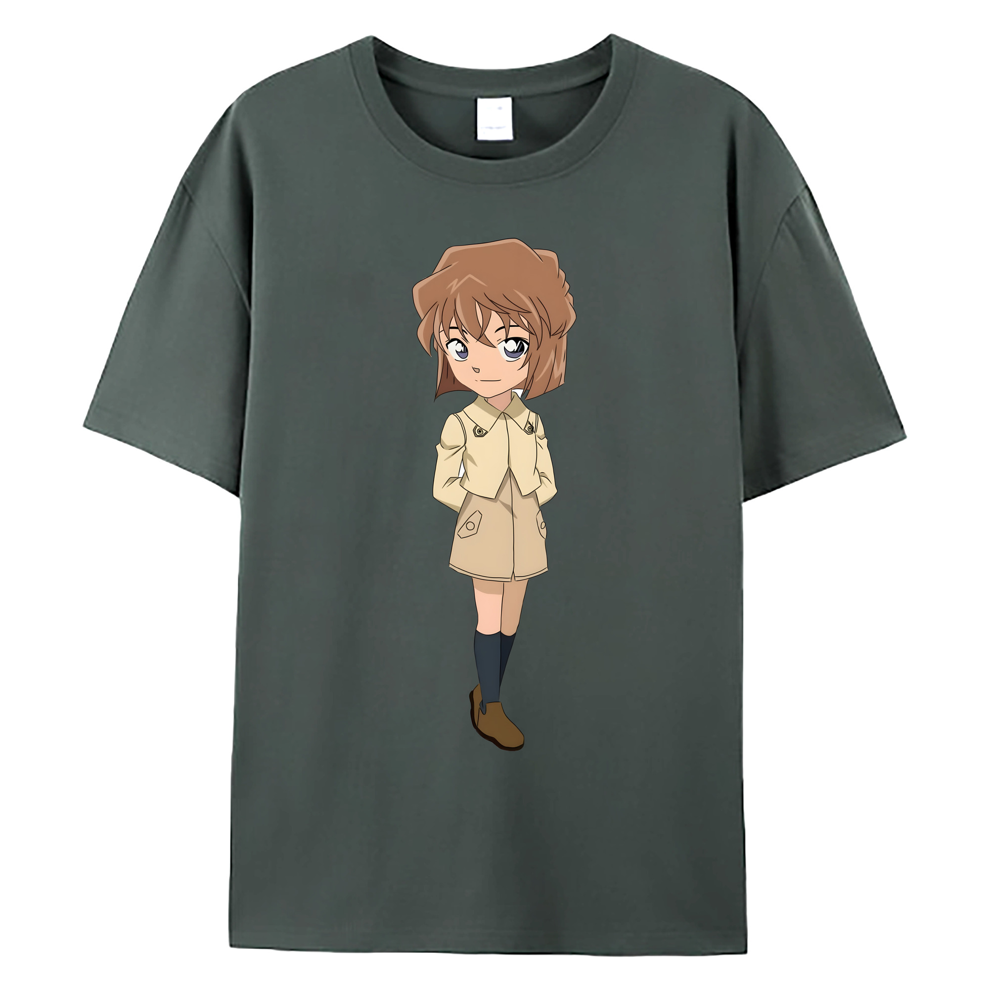 （画像用） 名探偵コナン 灰原 哀 はいばら あい Detective Conan Anita Hailey、Vi Graythorn Haibara Ai 綿100％ メンズ半袖Tシャツ｜肌触りやわらか＆通気性